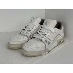 Louis Vuitton LV Trainer White Leather Men's Sneakers Size 9